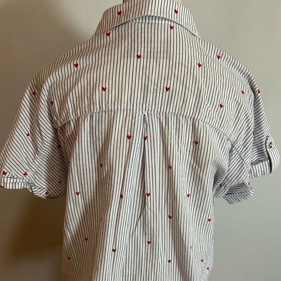 Candie's White and Red Striped Casual Shirt - Picture 8 of 9